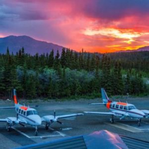 Sunset from the Hanger Roof | Denali Air | Denali Flightseeing